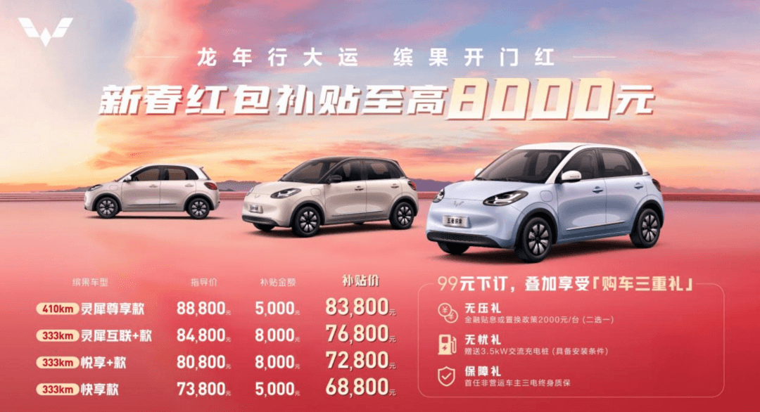 五菱缤果新春补贴6.88万元起，经销商称将推出PLUS车型